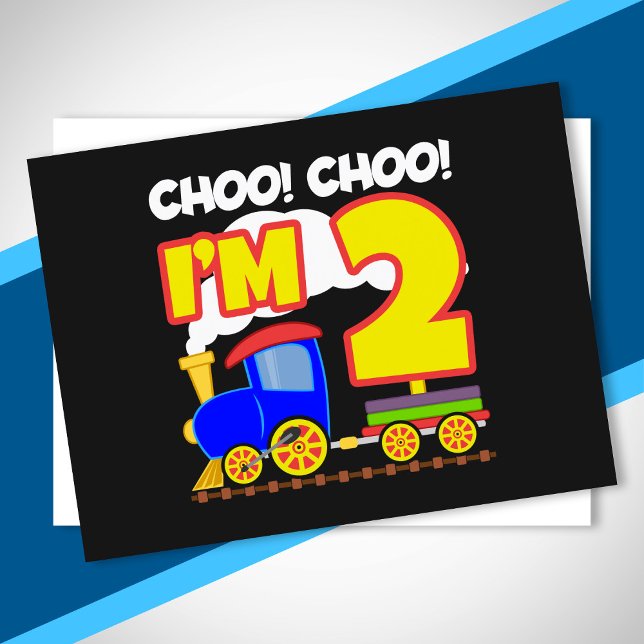 Carte Postale Choo Choo Train 2nd Birthday Choo Choo I'm 2 (Créateur téléchargé)