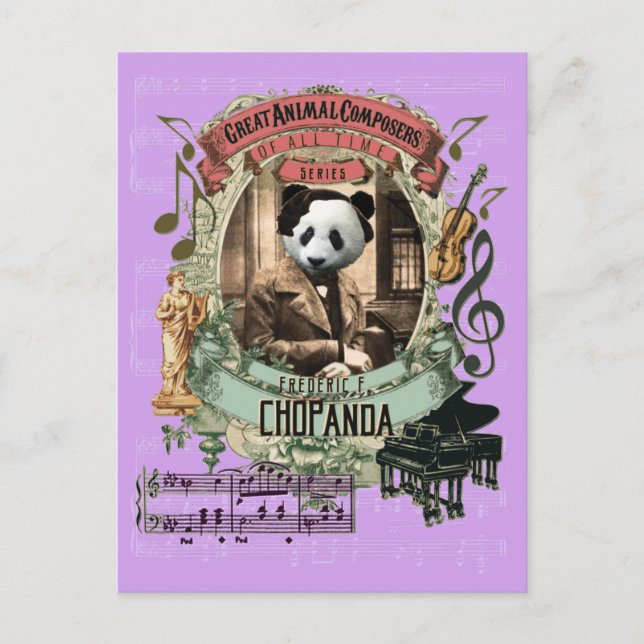 Carte Postale Chopanda Funny Panda Grand Compositeur Animal Chop (Devant)
