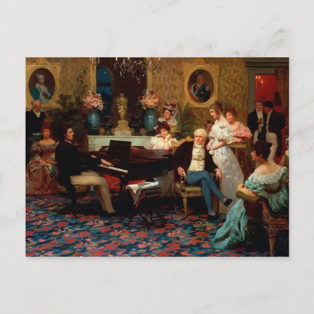 Carte Postale Chopin Jouer le piano (Devant)