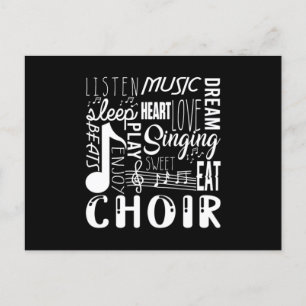 Carte Postale Chorale Chorale Chorale Chorale Notes Clef Gift