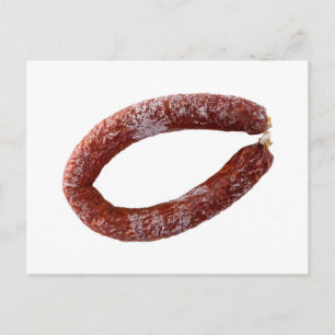 Carte Postale Chorizo saucisse isolée comme coupée