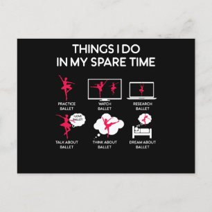 Carte Postale Choses de ballet que je fais pendant mon temps lib
