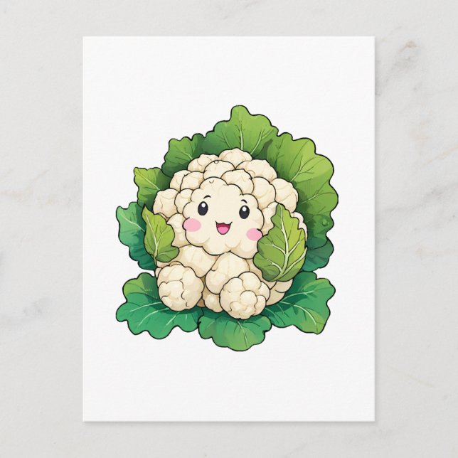 Carte Postale Chou-fleur Kawaii (Devant)