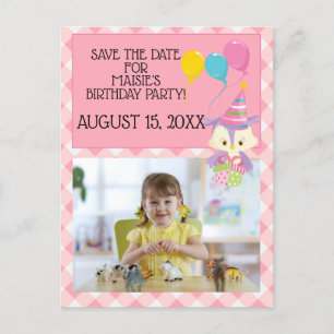 Carte Postale Chouette Blonde rose En vichy Anniversaire Photo D