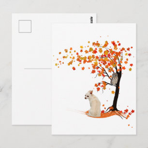 Carte Postale Chouette Chihuahua Et Arbre D'Automne Chihuahua Lo