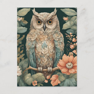 Carte Postale Chouette de Cottagecore