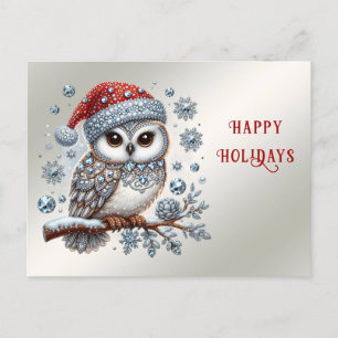 Carte postale Chouette de Noël