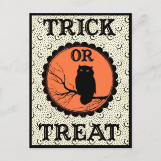 Carte Postale Chouette d'Halloween Éffrayante