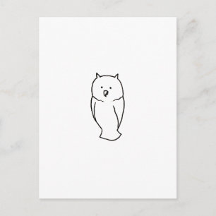 Carte Postale Chouette - Fun mignon totem simple trait d'encre d