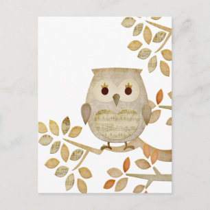 Carte Postale Chouette musicale