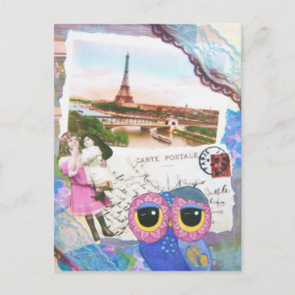 Carte Postale Chouette Owl Va À Paris