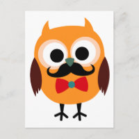 Chouette rétro avec Moustache de guidon