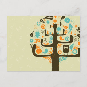 Carte Postale Chouette sur un membre d'arbre