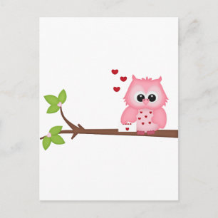 Carte Postale Chouettes d'amour des bois