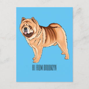 Carte Postale Chow Chow dog cartoon