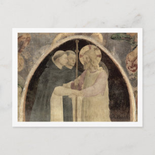 Carte Postale Chrétien Welcomes Two Dominican Friars, (fresco) (