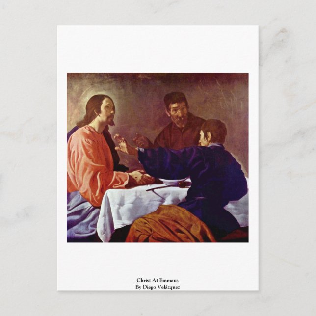 Carte Postale Christ À Emmaüs Par Diego Velázquez (Devant)