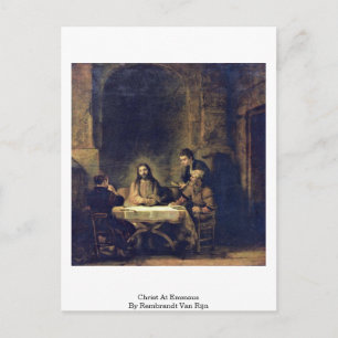 Carte Postale Christ à Emmaus Par Rembrandt Van Rijn