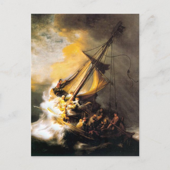 Carte Postale Christ dans la tempête sur la mer de Galilée- Remb (Devant)