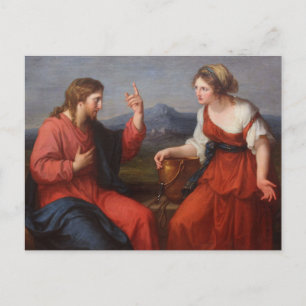 Carte Postale Christ et la femme samaritaine, Angelica Kauffman 