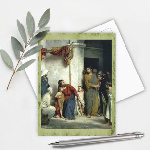 Carte Postale Christ et les enfants par Carl Bloch