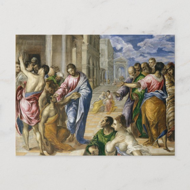 Carte Postale Christ guérir les aveugles (Devant)