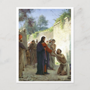 Carte Postale Christ guérir l'homme aveugle