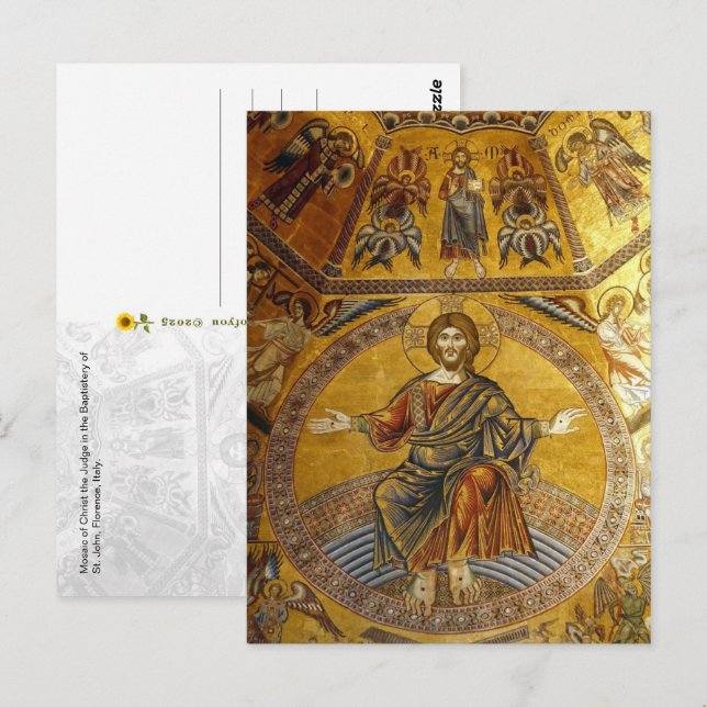 Carte Postale Christ le Juge, Florence, Italie - (Devant / Derrière)
