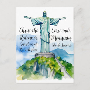 Carte Postale Christ le Rédempteur : Gardien de la Skyline de Ri