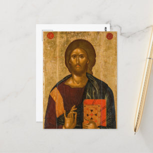 Carte Postale Christ Pantocrator par Icône byzantine