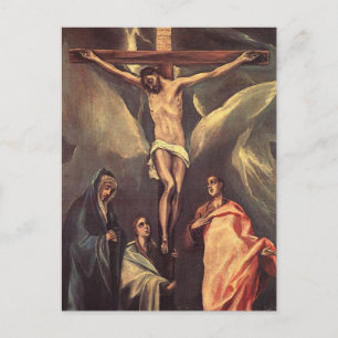 Carte Postale Christ sur la croix avec deux maries par El Greco 