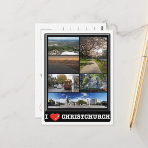 Carte Postale Christchurch - J'aime - Nouvelle-Zélande -