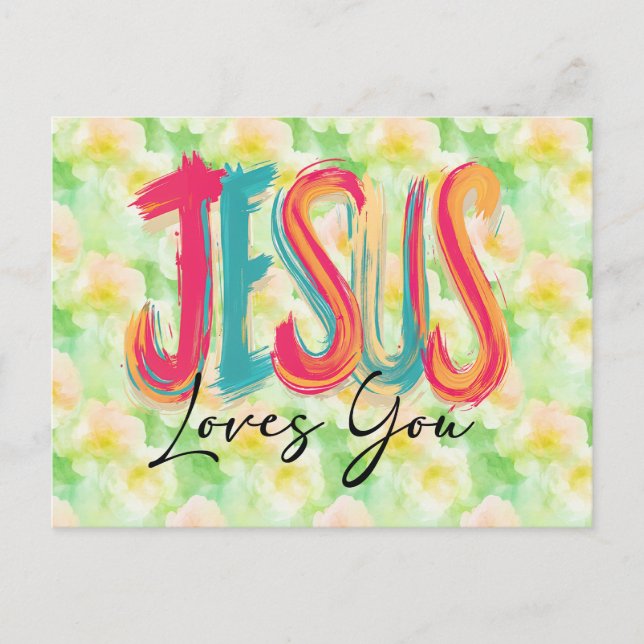 Carte Postale Christian Jesus Loves You (Devant)