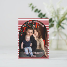 Carte Postale Christmas Candy Cane Stripes Cutsom