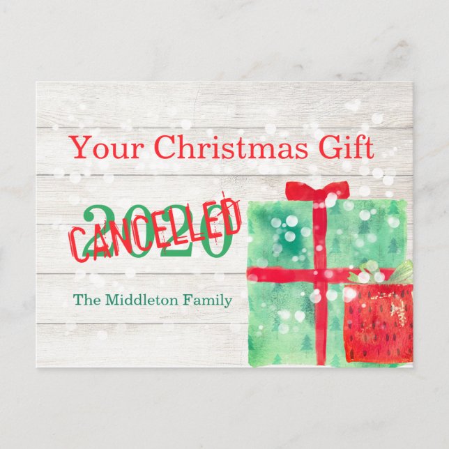 Carte Postale Christmas Covid Virus 2020 Cadeaux Amusant (Devant)