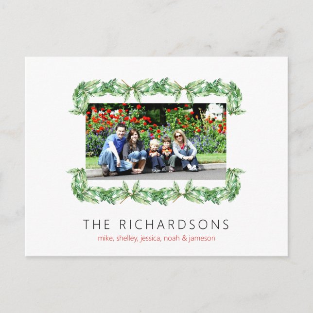 Carte Postale Christmas Gardens Family Photo Holiday (Devant)