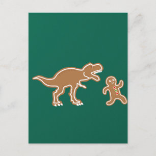 Carte Postale Christmas Gingerbread Dinosaur Cookie Hunt