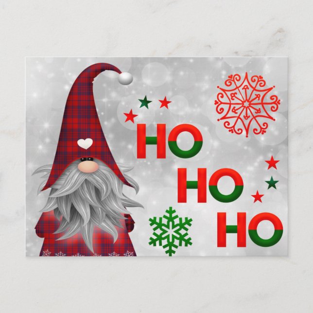Carte Postale Christmas Gnome Dit Ho Ho Ho (Devant)