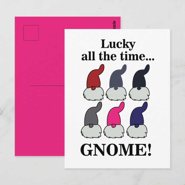 Carte Postale Christmas Gnomes Xmas Lucky (Devant / Derrière)