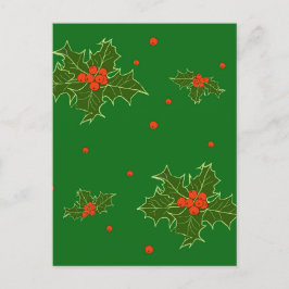 Carte Postale Christmas Holly