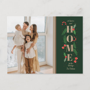 Carte Postale Christmas Holly Nous avons déménagé Holiday Moving