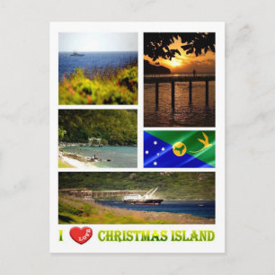 Carte Postale Christmas Island - I Love -