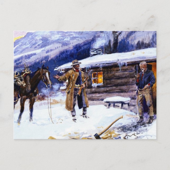 Carte Postale "Christmas Meat" de Charles M Russell (Devant)