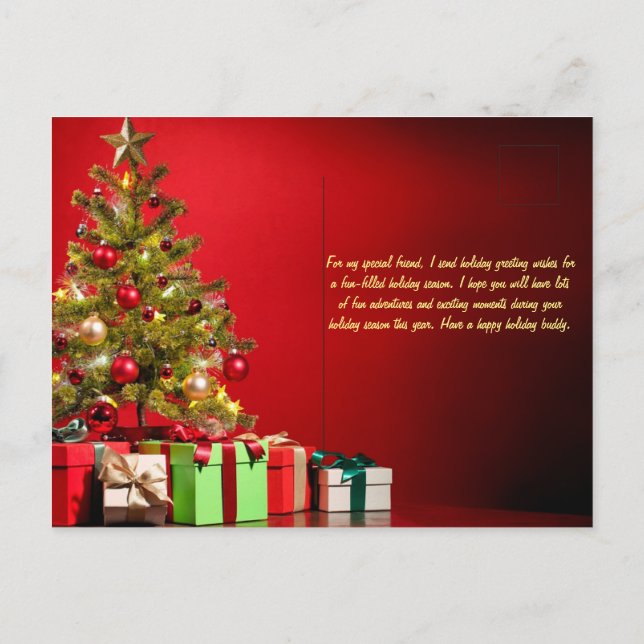 Carte Postale Christmas Post Card, Size: Standard Postcard (Dos)