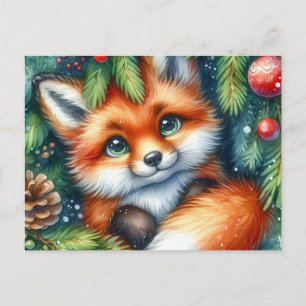Carte postale Christmas Red Fox