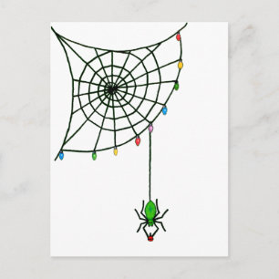 Carte Postale Christmas Spider Web Lights Goth Holiday