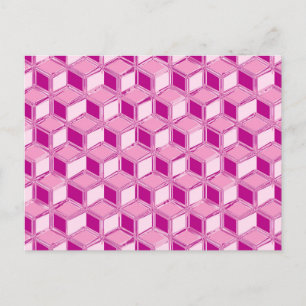 Carte Postale Chrome 3-d boîtes - fuchsia rose