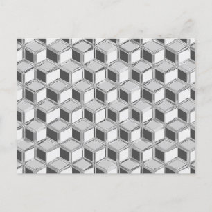 Carte Postale Chrome 3-d boîtes - gris argent