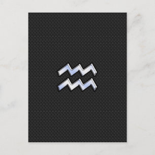 Carte Postale Chrome comme Aquarius Zodiac Symbole sur serpent