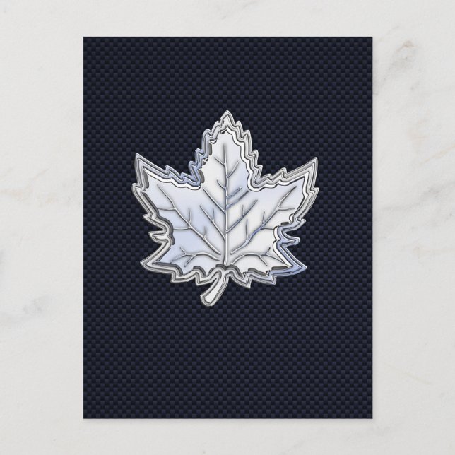 Carte Postale Chrome Comme Maple Leaf Fibres de carbone Impressi (Devant)